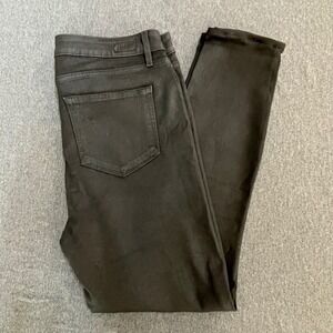 Paige Hoxton Ankle Black Fog Luxe Coating Coated Skinny Jeans Womens 32 Made USA